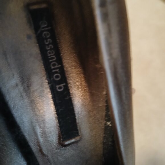 Black Suede and Gold Leather Alessandro B Heels EU 40/US10 - Picture 5 of 5